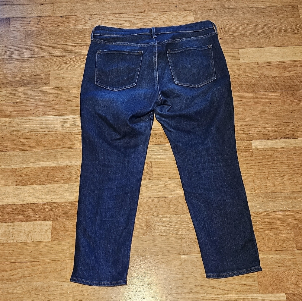 Old Navy Classic Dark Blue Women's Straight-Leg Jeans - Picture 3 of 6